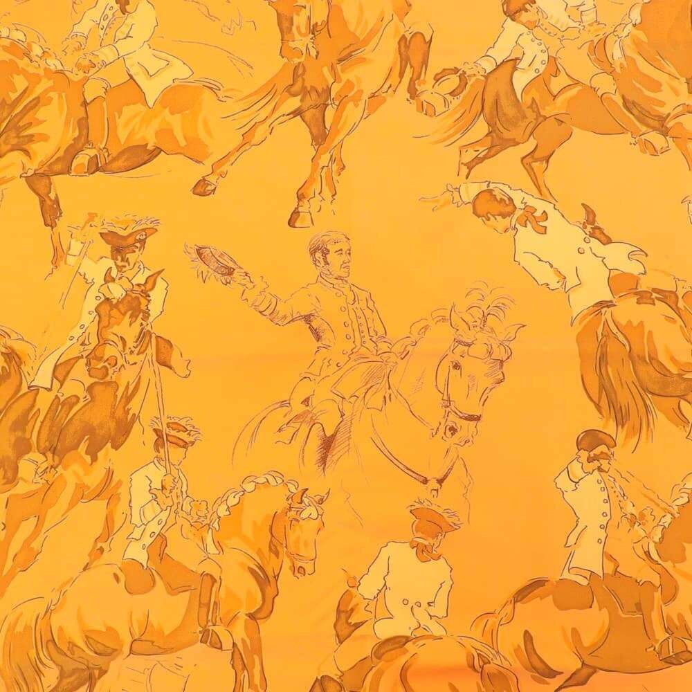 HERMES Orange Silk Scarf - Picture 4 of 7
